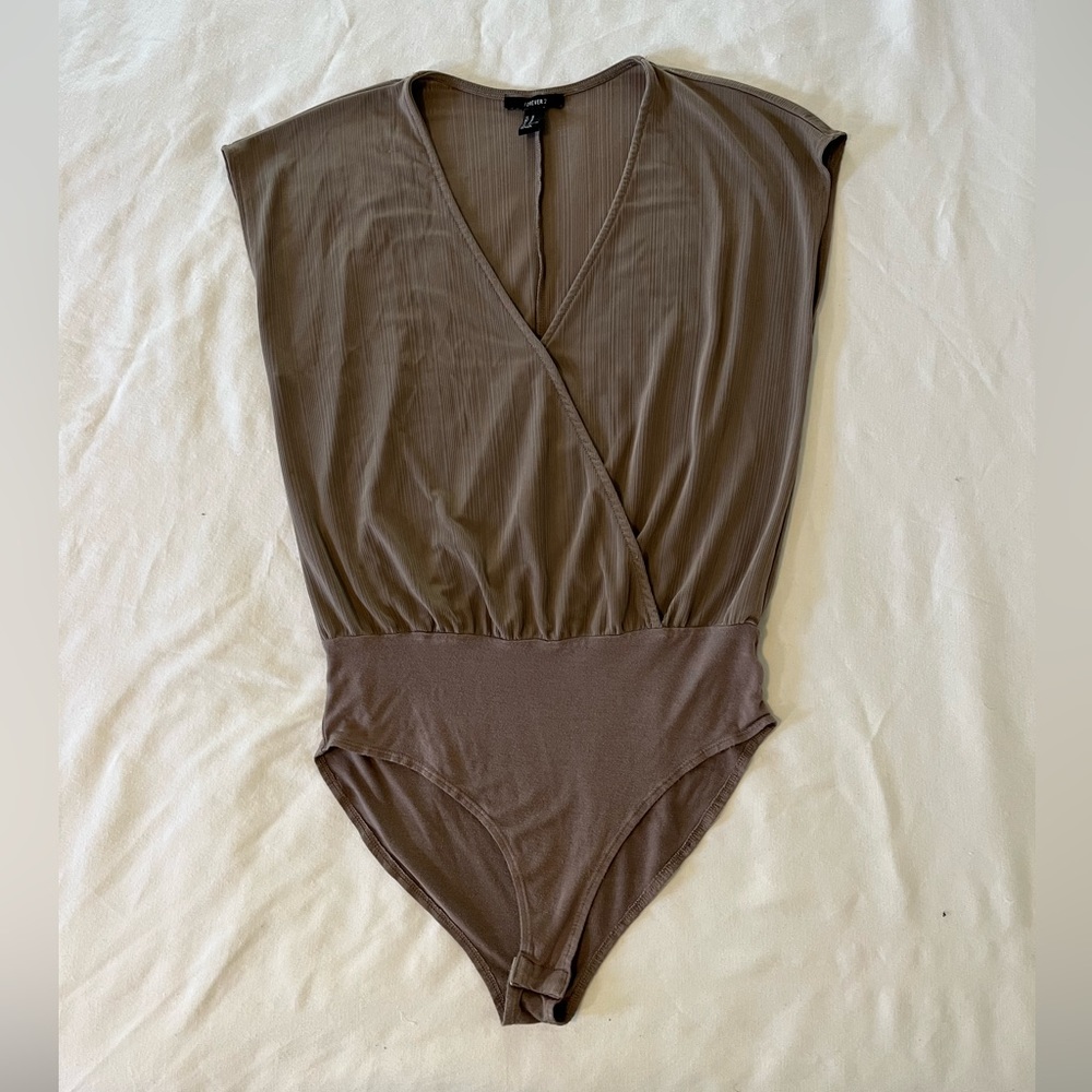 Forever 21 Bodysuit Light Brown Size Large